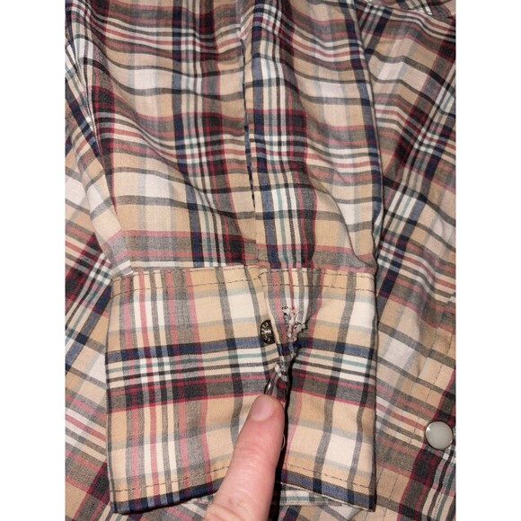 Vintage Dee Cee Rangers Shirt Mens Large Red Plaid Western Pearl Snap USA 70s - Picture 9 of 11